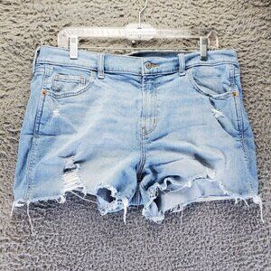 Old Navy Shorts Womens Size 12 Light Blue Mid-Rise Boyfriend Distressed Jorts